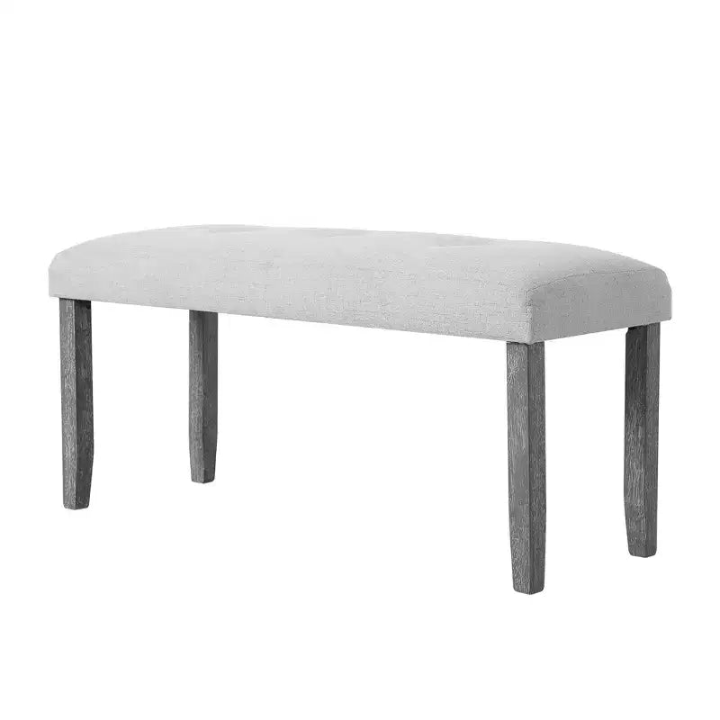 6 Piece Vintage Dining Table Set for 6, Farmhouse Dining Set with 4 Upholstered Dining Chairs & Bench, Natural Wood Wash/Gray - ModernLuxe