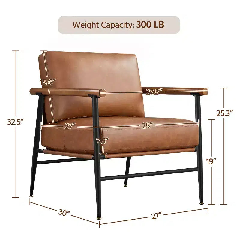 Yaheetech Set of 2 Mid-century Accent Chairs Lounge Chairs with Metal Frame