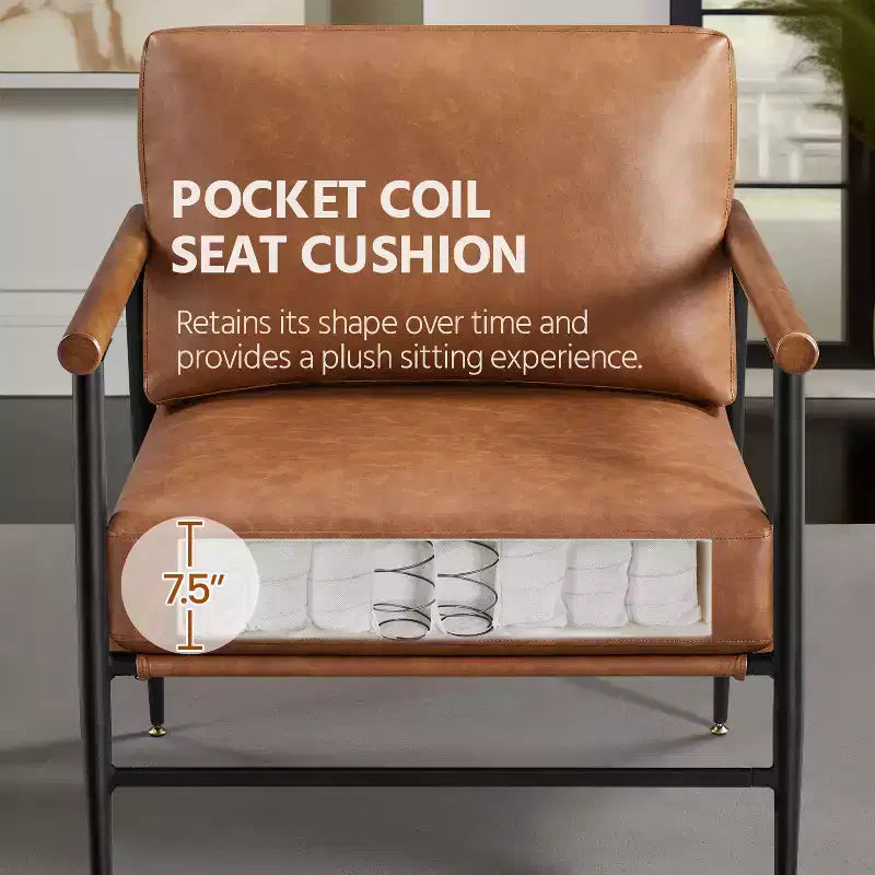 Yaheetech Set of 2 Mid-century Accent Chairs Lounge Chairs with Metal Frame