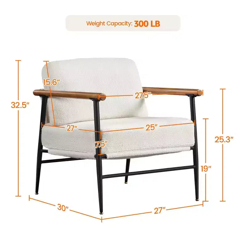 Yaheetech Set of 2 Mid-century Accent Chairs Lounge Chairs with Metal Frame