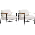 Yaheetech Set of 2 Mid-century Accent Chairs Lounge Chairs with Metal Frame