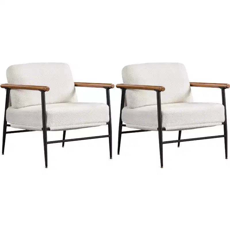 Yaheetech Set of 2 Mid-century Accent Chairs Lounge Chairs with Metal Frame