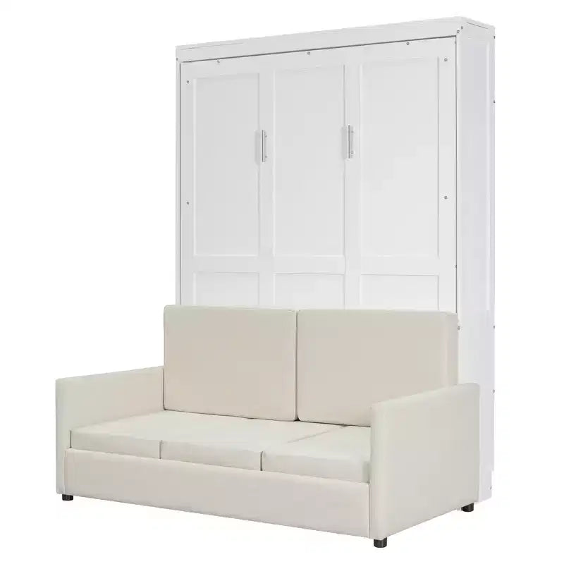 CLIHOME Lit escamotable pleine grandeur avec coussin pour petits espaces
