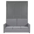 CLIHOME Full Size Murphy Bed Hiddable Wall Bed with Cushion for Small Spaces