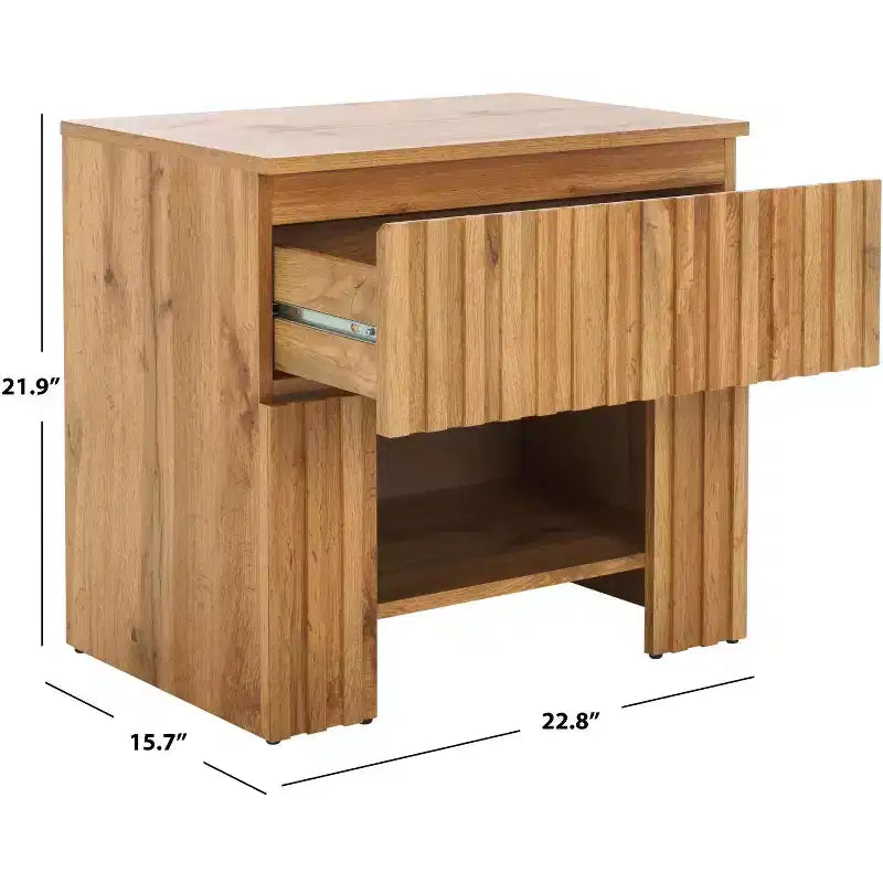 Conall 1 Drawer Nightstand - NST3102 - Oak - Safavieh