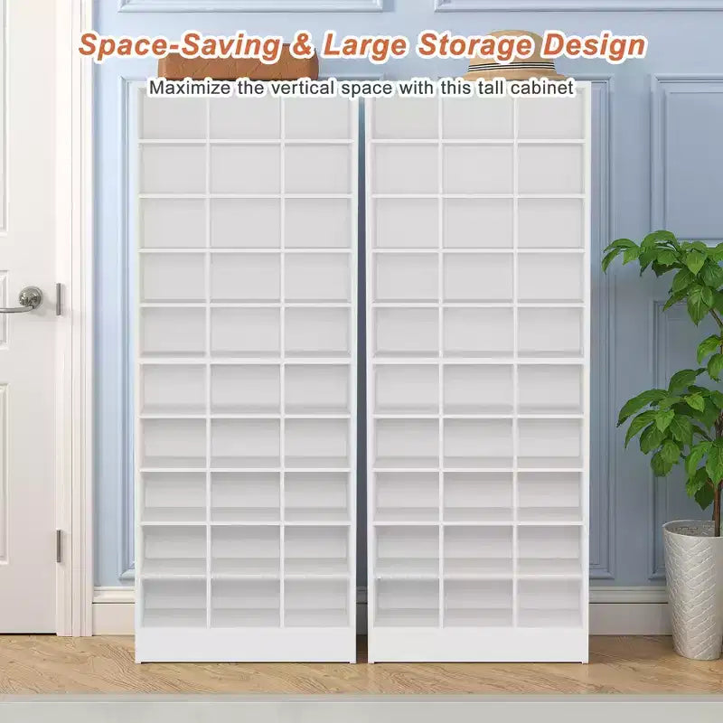 MAYEERTY 10-Tier Shoe Rack 30 Cubbies Fit Small Spaces Entryway Home Decor