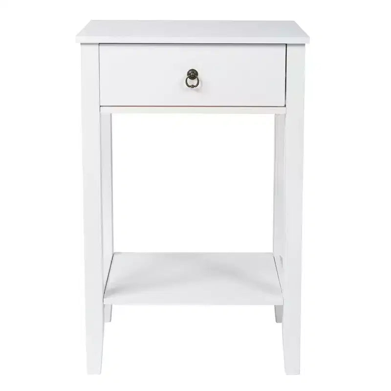 Karl Home 1-Drawer White MDF 18.11in. W Nightstands