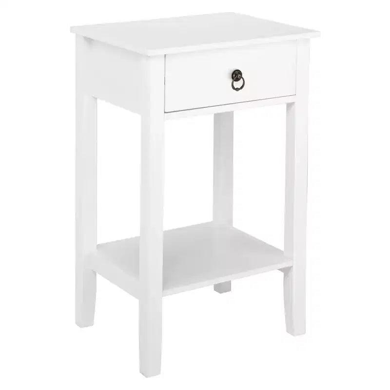 Karl Home 1-Drawer White MDF 18.11in. W Nightstands