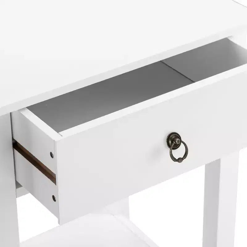 Karl Home 1-Drawer White MDF 18.11in. W Nightstands