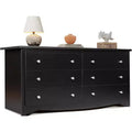 DEXYLLO 6 Drawers Modern Storage Dresser, 59-inch Wide Wood Chest for Bedroom/Living Room, Long Nightstand Organizer Unit