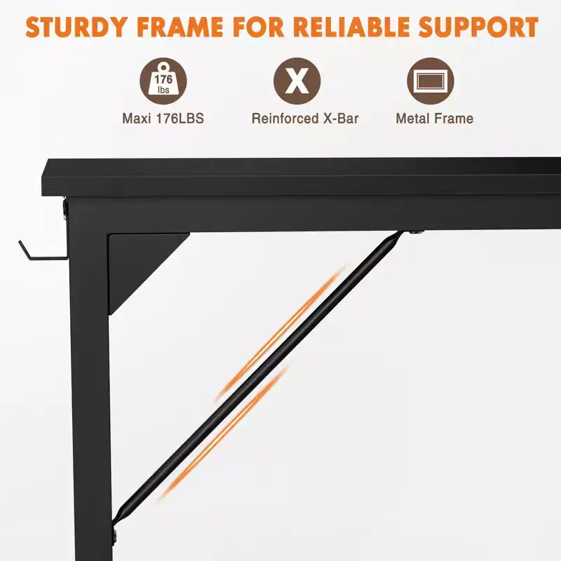 MAYEERTY Computer Desk with Storage, Modern Writing Desk with Fabric Drawers for Home Office
