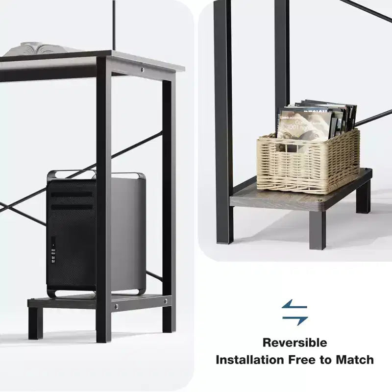 MAYEERTY Computer Desk with Storage, Modern Writing Desk with Fabric Drawers for Home Office