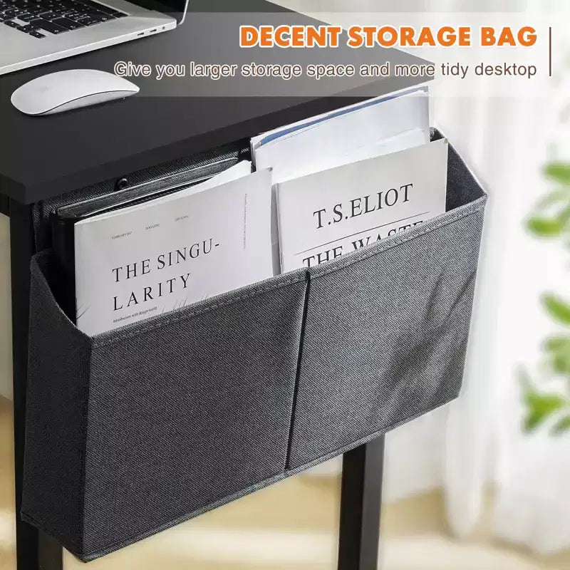 MAYEERTY Computer Desk with Storage, Modern Writing Desk with Fabric Drawers for Home Office