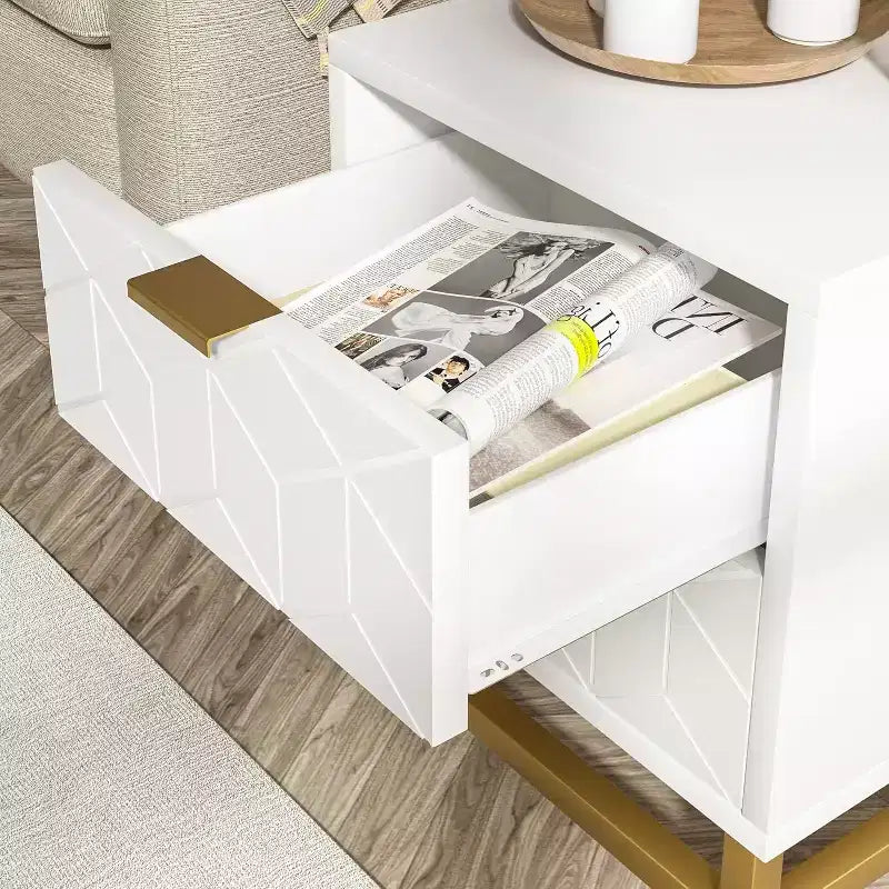 Commode à 2 tiroirs Zstar, table de chevet moderne pour chambre à coucher, table d'appoint avec tiroirs, convient pour le salon, le couloir, l'entrée
