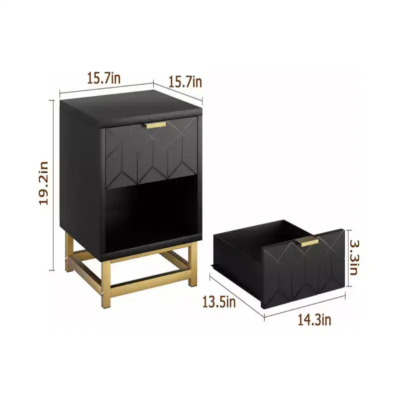 Zstar 2 Drawer Dresser, Modern Bedroom Nightstand, Side Table with Drawers, Suitable for Living Room, Hallway, Entryway
