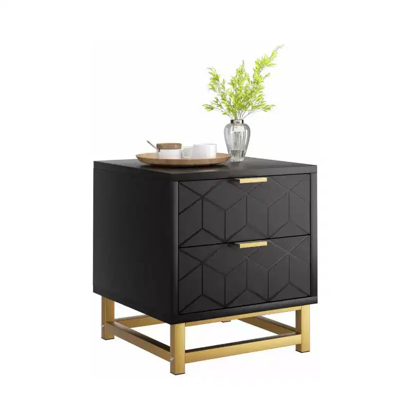 Zstar 2 Drawer Dresser, Modern Bedroom Nightstand, Side Table with Drawers, Suitable for Living Room, Hallway, Entryway