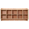 5-Section Classroom Coat Locker, 15 Cubbies with Anti-tip Anchors, Daycare Cubby with 4 Casters, 5 Hooks, 2 Boxes, for Home School Kindergarten