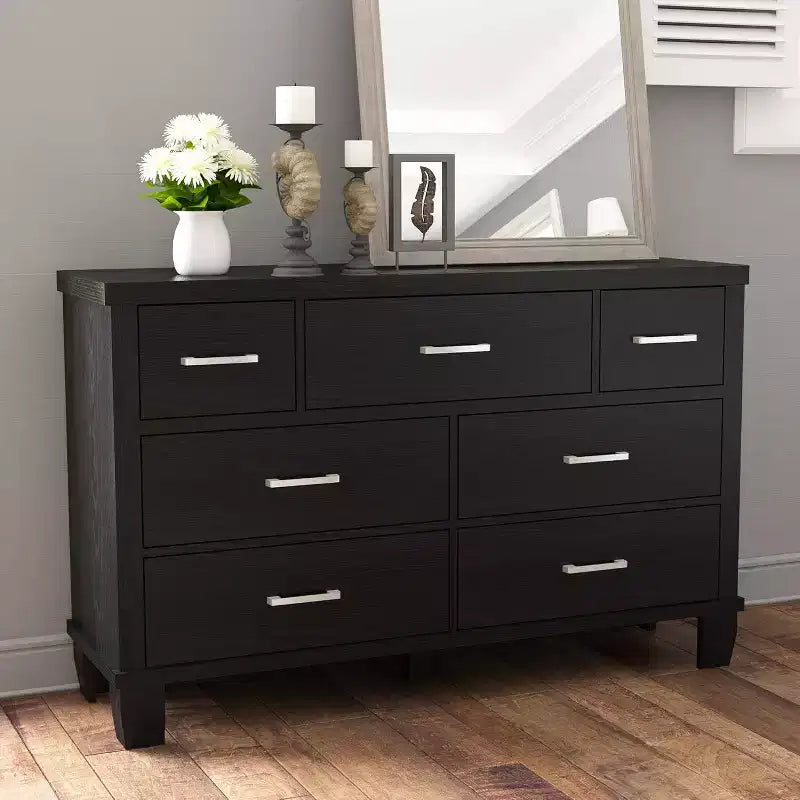 Dresser for Bedroom with 7 Drawers, Modern Chest of Drawers Closet, Wooden Dresser Organizer