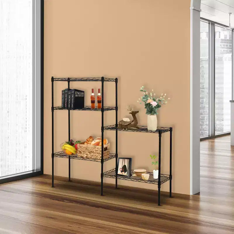 4-Shelf Storage Shelving Unit, Adjustable Metal Wire Racks Heavy Duty Standing Shelf Organizer for Kitchen, Closet, Pantry, Garage, Bathroom, Laundry
