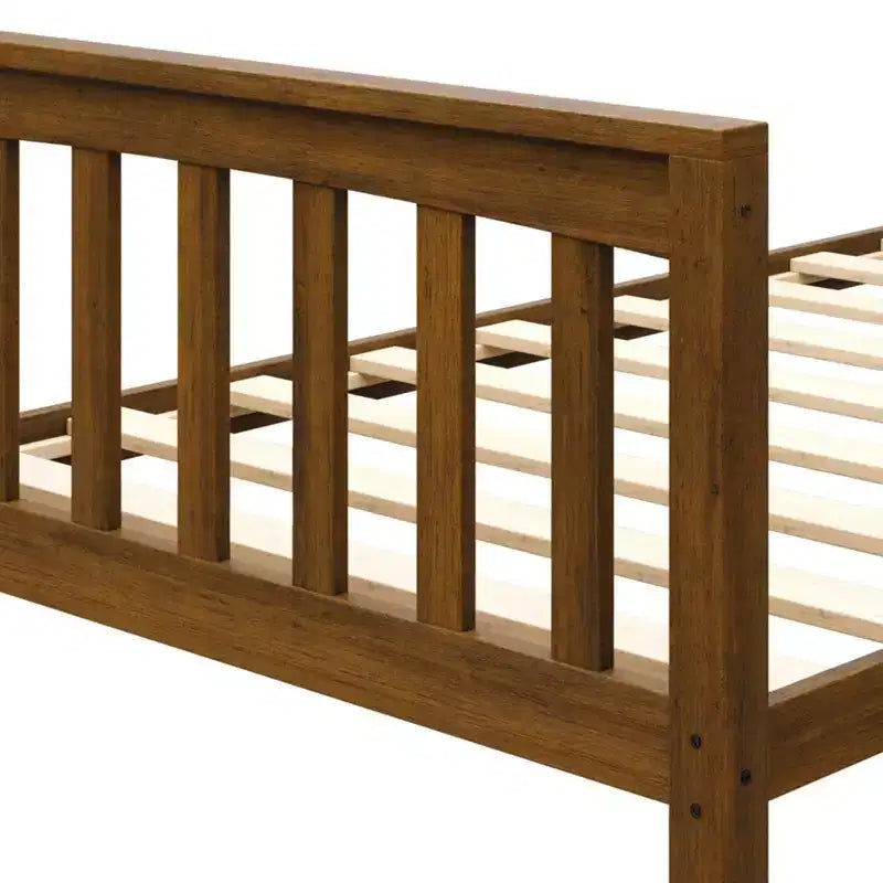 Home Design Ames Twin Over Twin Solid Wood Standard Bunk Bed, Twin Bed Convertible
