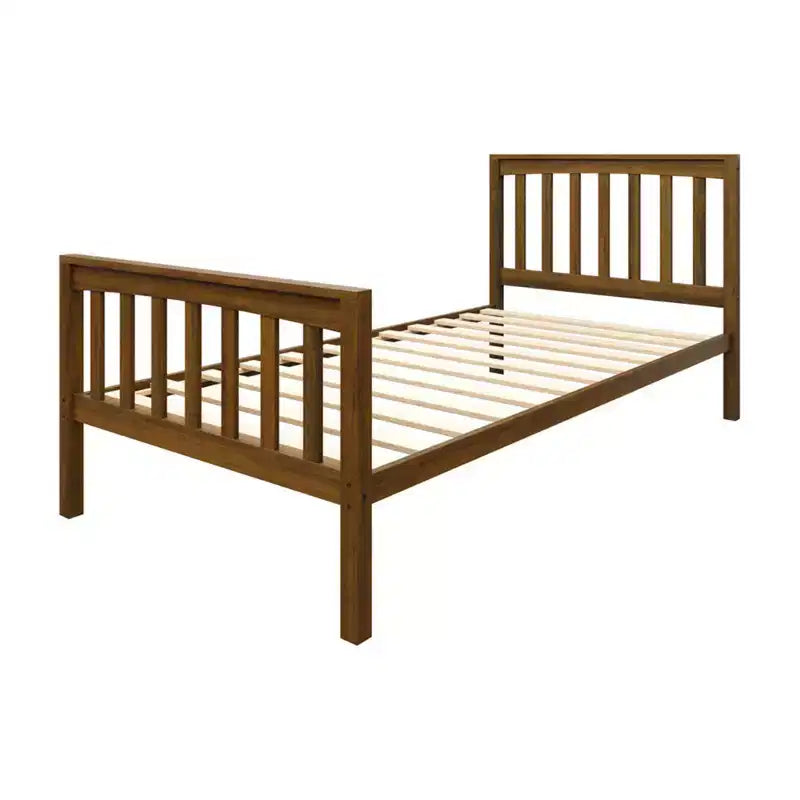 Home Design Ames Twin Over Twin Solid Wood Standard Bunk Bed, Twin Bed Convertible