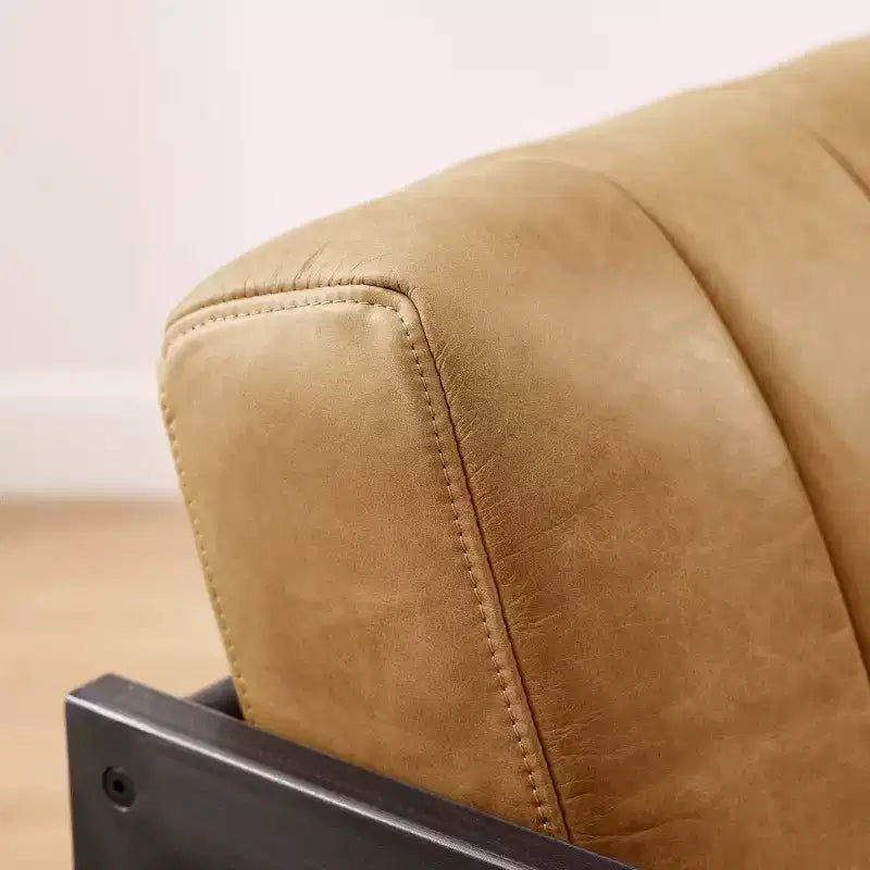 Art Leon Genuine Leather Lounge Accent Chair with Armrest