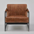 Art Leon Genuine Leather Lounge Accent Chair with Armrest