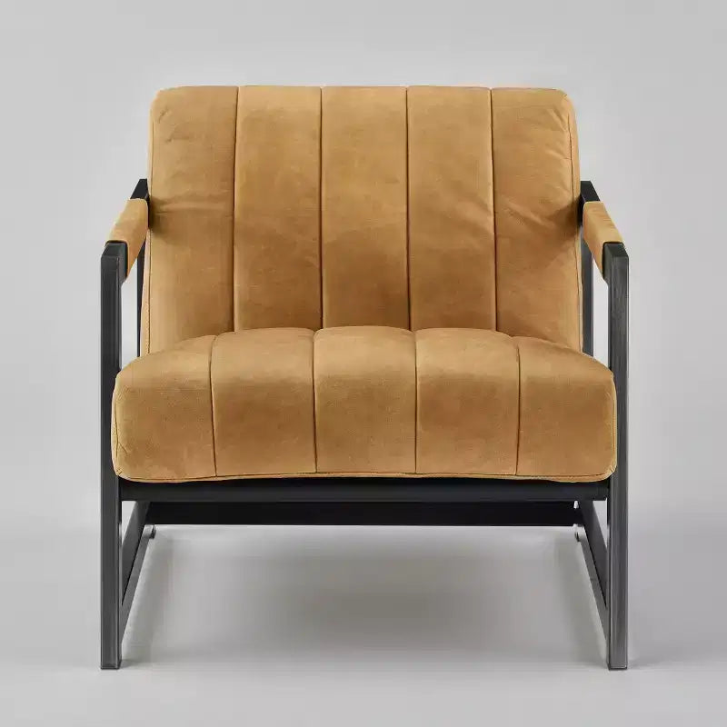 Art Leon Genuine Leather Lounge Accent Chair with Armrest