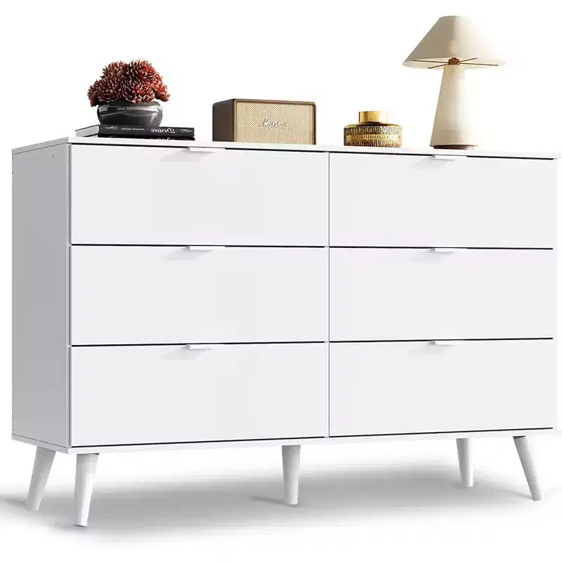 GALAXHERO 6 Drawer Wood Dresser, 47.24 Wide Storage Organizer with Metal Handles, TV Stand for 55 TV, Bedroom, Living Room, Hallway, Closet