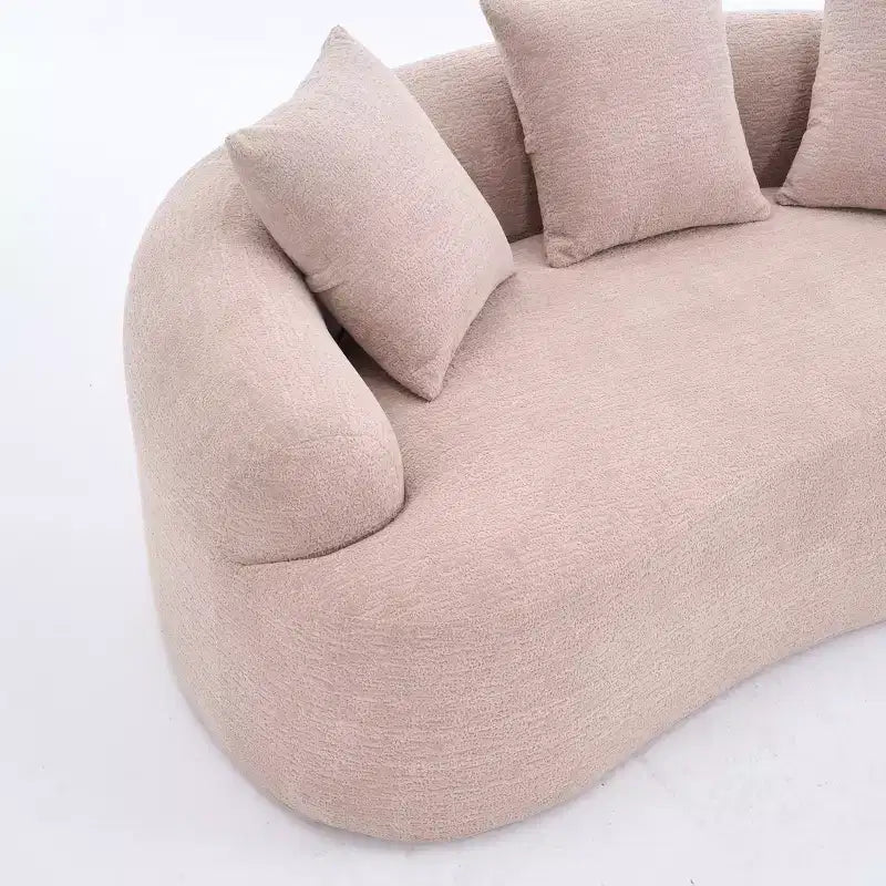 Whisen 55 Scratch-Resistant Chenille Curved Loveseat Full Compression Sofa Couch