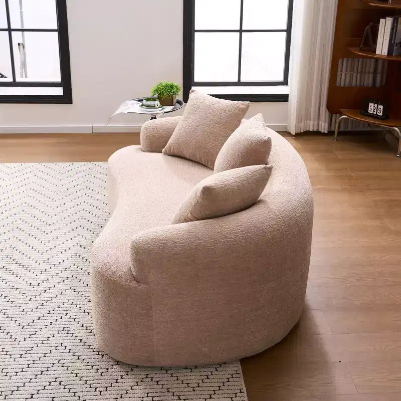 Whisen 55 Scratch-Resistant Chenille Curved Loveseat Full Compression Sofa Couch