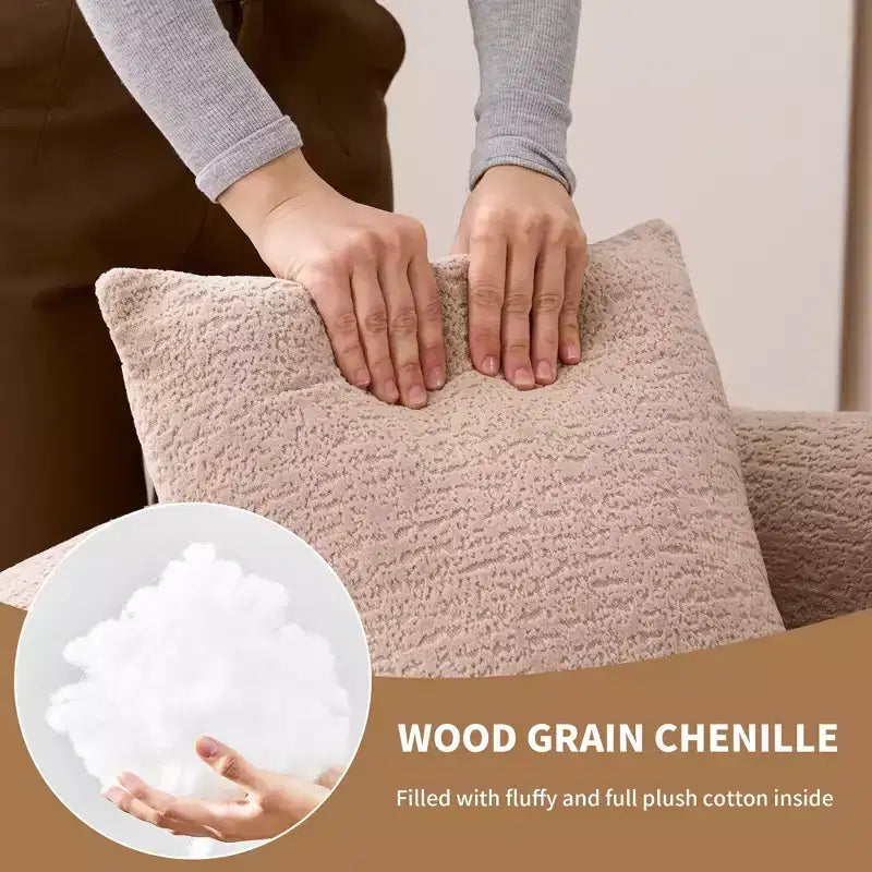 Whisen 55 Scratch-Resistant Chenille Curved Loveseat Full Compression Sofa Couch