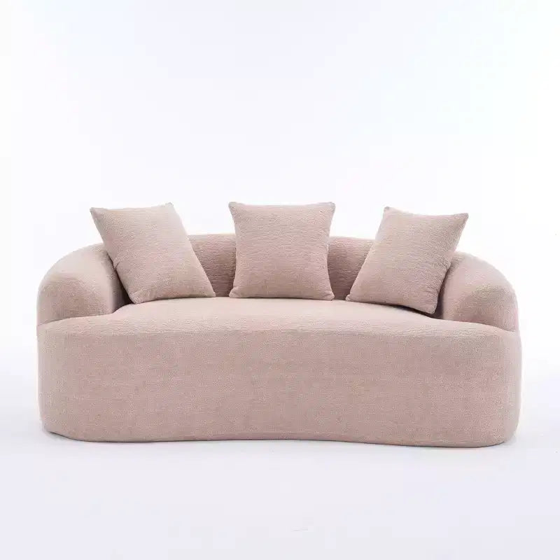 Whisen 55 Scratch-Resistant Chenille Curved Loveseat Full Compression Sofa Couch