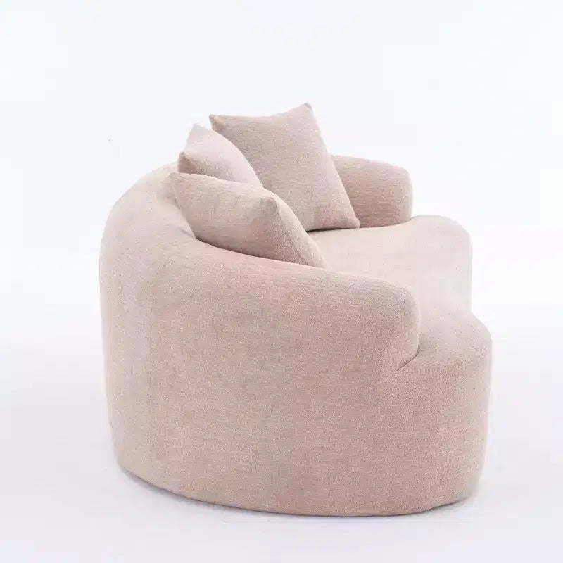 Whisen 55 Scratch-Resistant Chenille Curved Loveseat Full Compression Sofa Couch