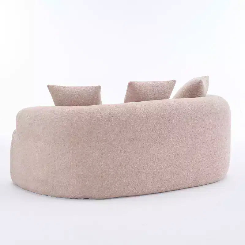 Whisen 55 Scratch-Resistant Chenille Curved Loveseat Full Compression Sofa Couch