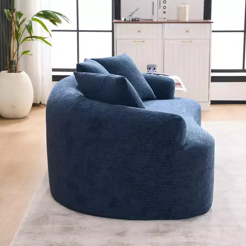 Whisen 55 Scratch-Resistant Chenille Curved Loveseat Full Compression Sofa Couch