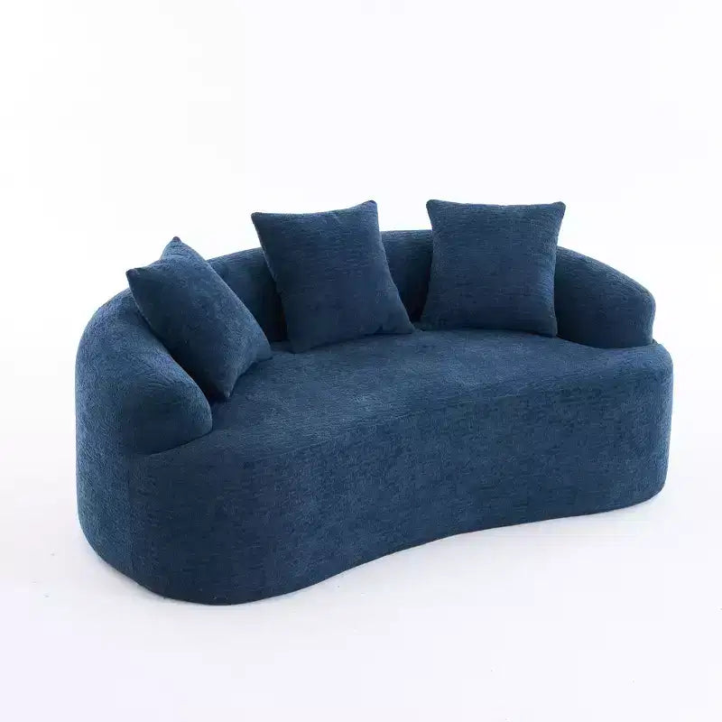 Whisen 55 Scratch-Resistant Chenille Curved Loveseat Full Compression Sofa Couch
