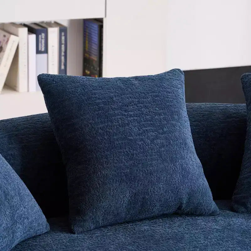 Whisen 55 Scratch-Resistant Chenille Curved Loveseat Full Compression Sofa Couch