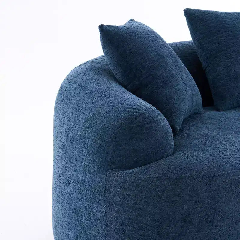 Whisen 55 Scratch-Resistant Chenille Curved Loveseat Full Compression Sofa Couch