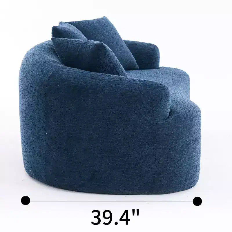Whisen 55 Scratch-Resistant Chenille Curved Loveseat Full Compression Sofa Couch