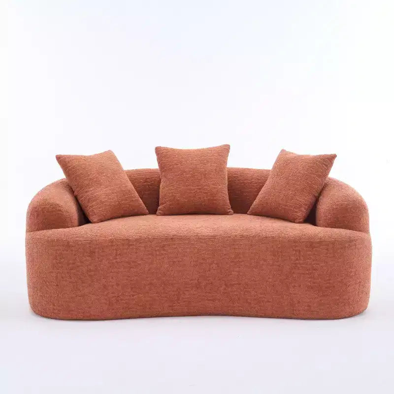 Whisen 55 Scratch-Resistant Chenille Curved Loveseat Full Compression Sofa Couch