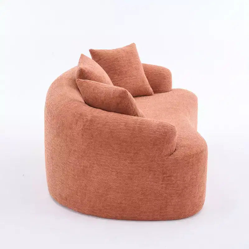 Whisen 55 Scratch-Resistant Chenille Curved Loveseat Full Compression Sofa Couch