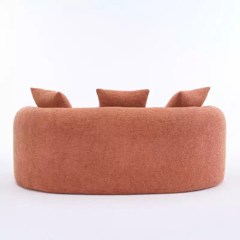 Whisen 55 Scratch-Resistant Chenille Curved Loveseat Full Compression Sofa Couch