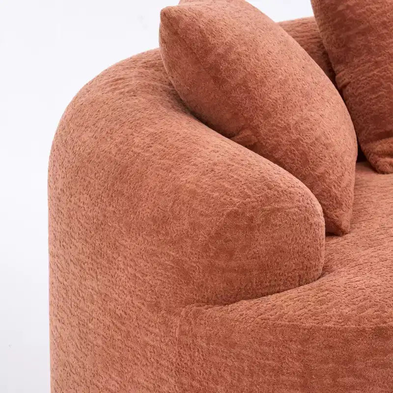 Whisen 55 Scratch-Resistant Chenille Curved Loveseat Full Compression Sofa Couch