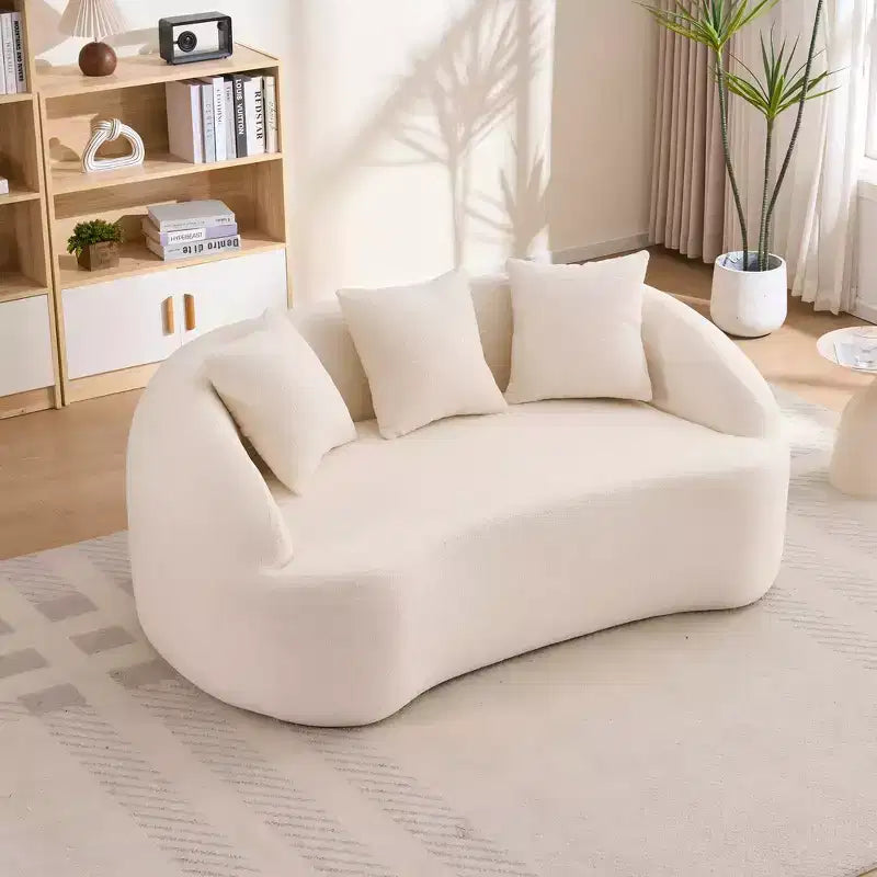 Whisen 55 Scratch-Resistant Chenille Curved Loveseat Full Compression Sofa Couch