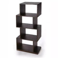 HomeRoots 48 Dark Brown Wood Three Tier Bookcase