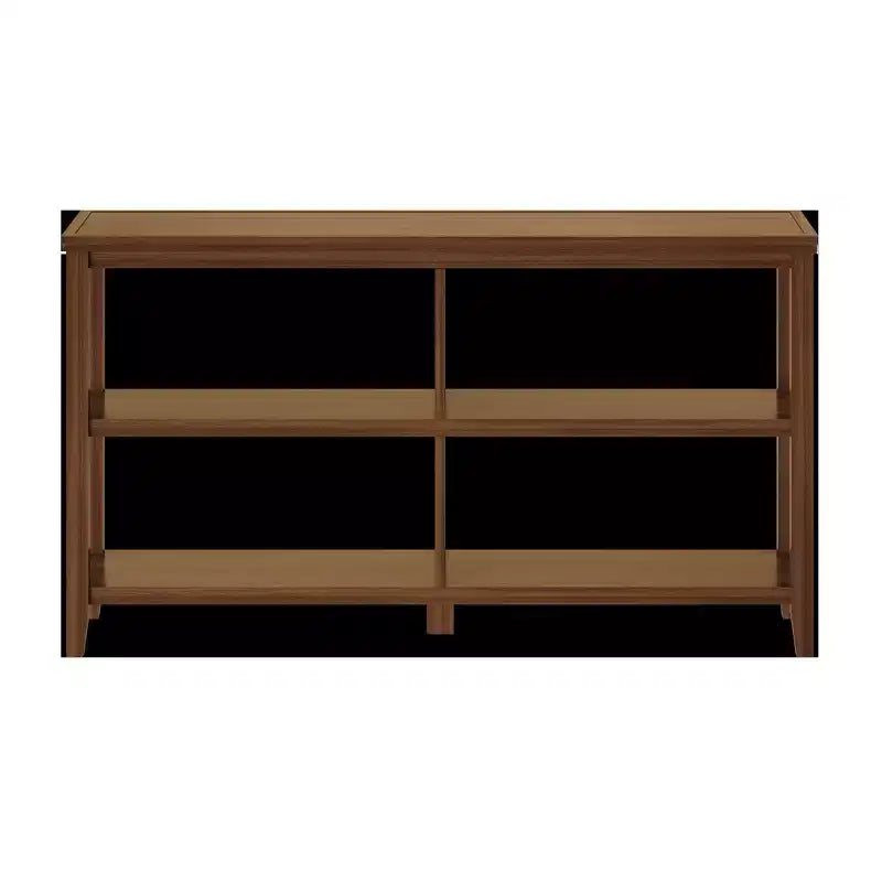 Bibliothèque double en bois massif marron HomeRoots