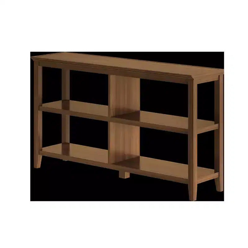 Bibliothèque double en bois massif marron HomeRoots