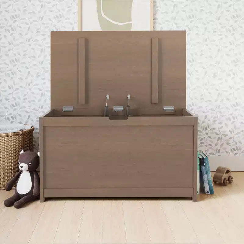 Child Craft Harmony 33 inch Wood Toy Box, Large Storage Chest, 2 Safety Hinges, Standard Ventilation Hole on Back, 6 Cubic Feet of Storage