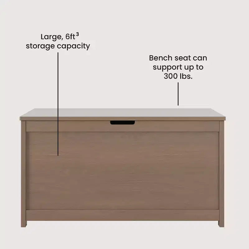 Child Craft Harmony 33 inch Wood Toy Box, Large Storage Chest, 2 Safety Hinges, Standard Ventilation Hole on Back, 6 Cubic Feet of Storage